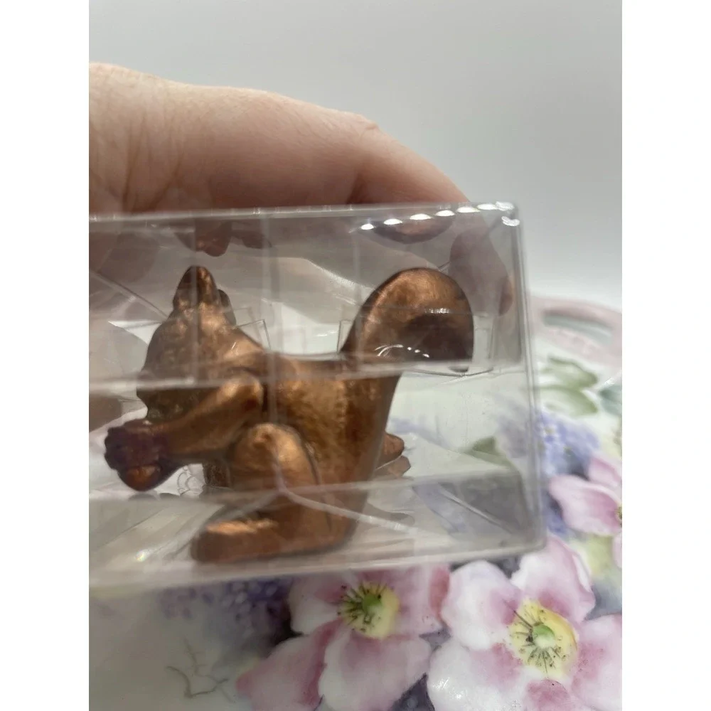 NEW MINI TAPER SQUIRREL AND ACORN CANDLE HOLDER SET OF 2‎ COPPER COLOR  ALUMINUM